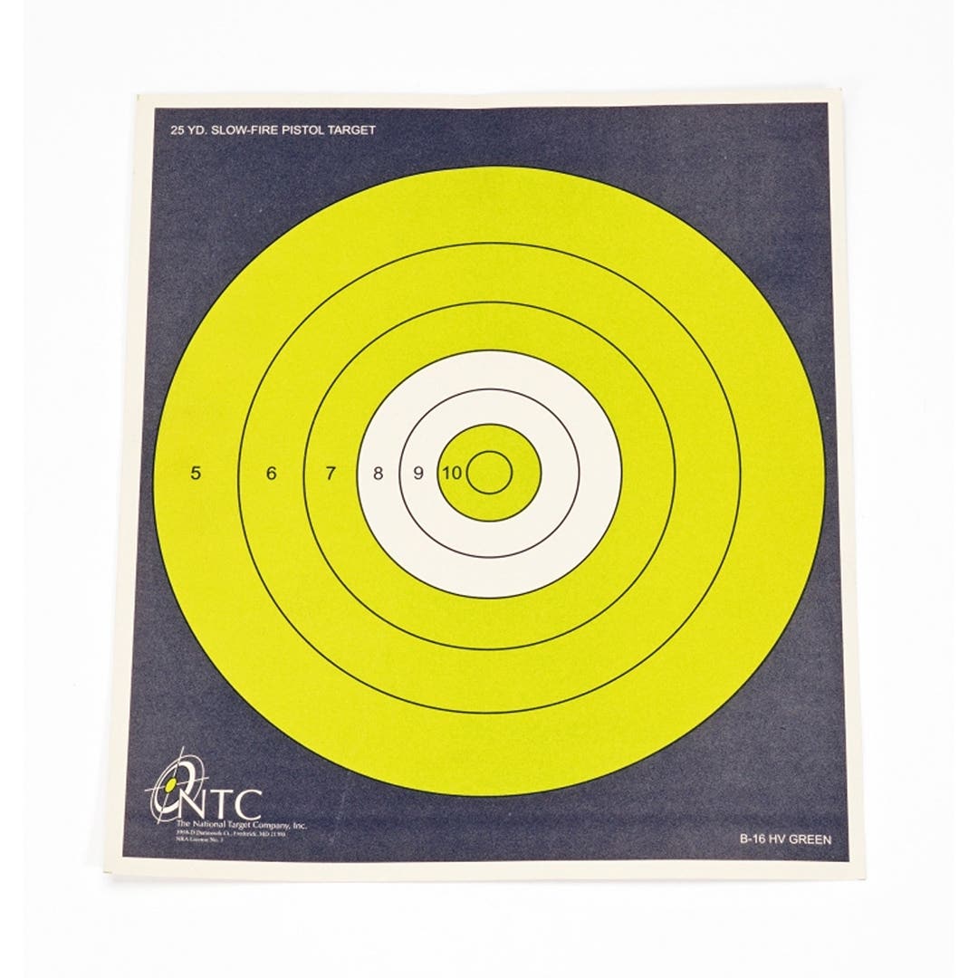NRA Pistol and Rifle Target | B-16 Pistol Competition 25 Yard SLOW FIRE 10.5x12, High visibility