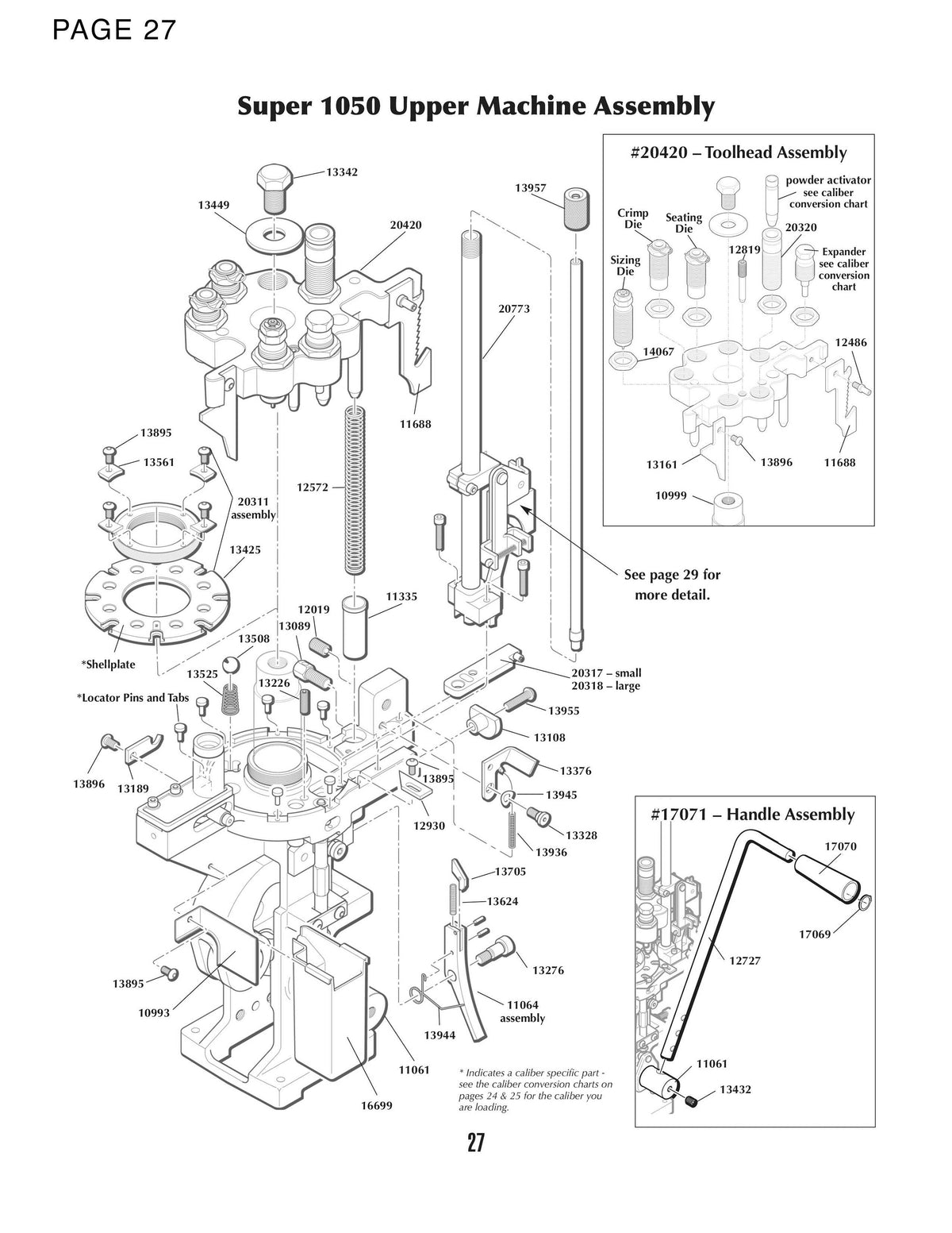 Machine Machine Parts | Super1050 | Upper Machine Assy | Manual Page 27