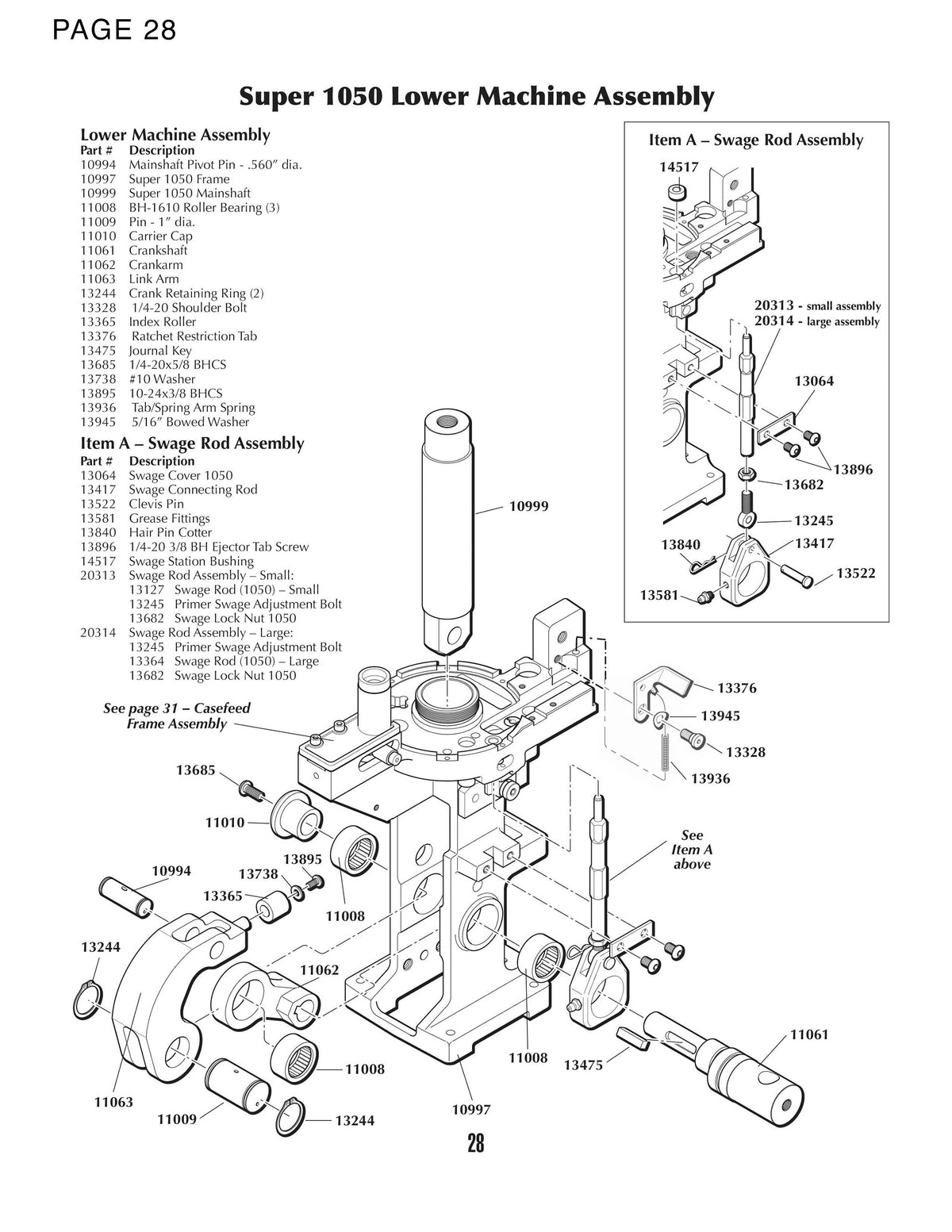 Swage Rod Assembly, Large | #20314