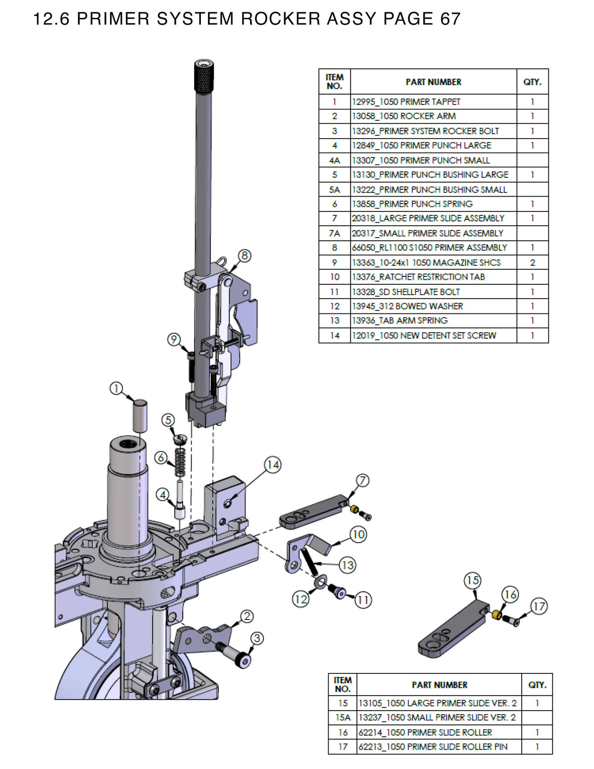 Machine Parts | RL1100 | Primer System Rocker Assy | Manual Page 67
