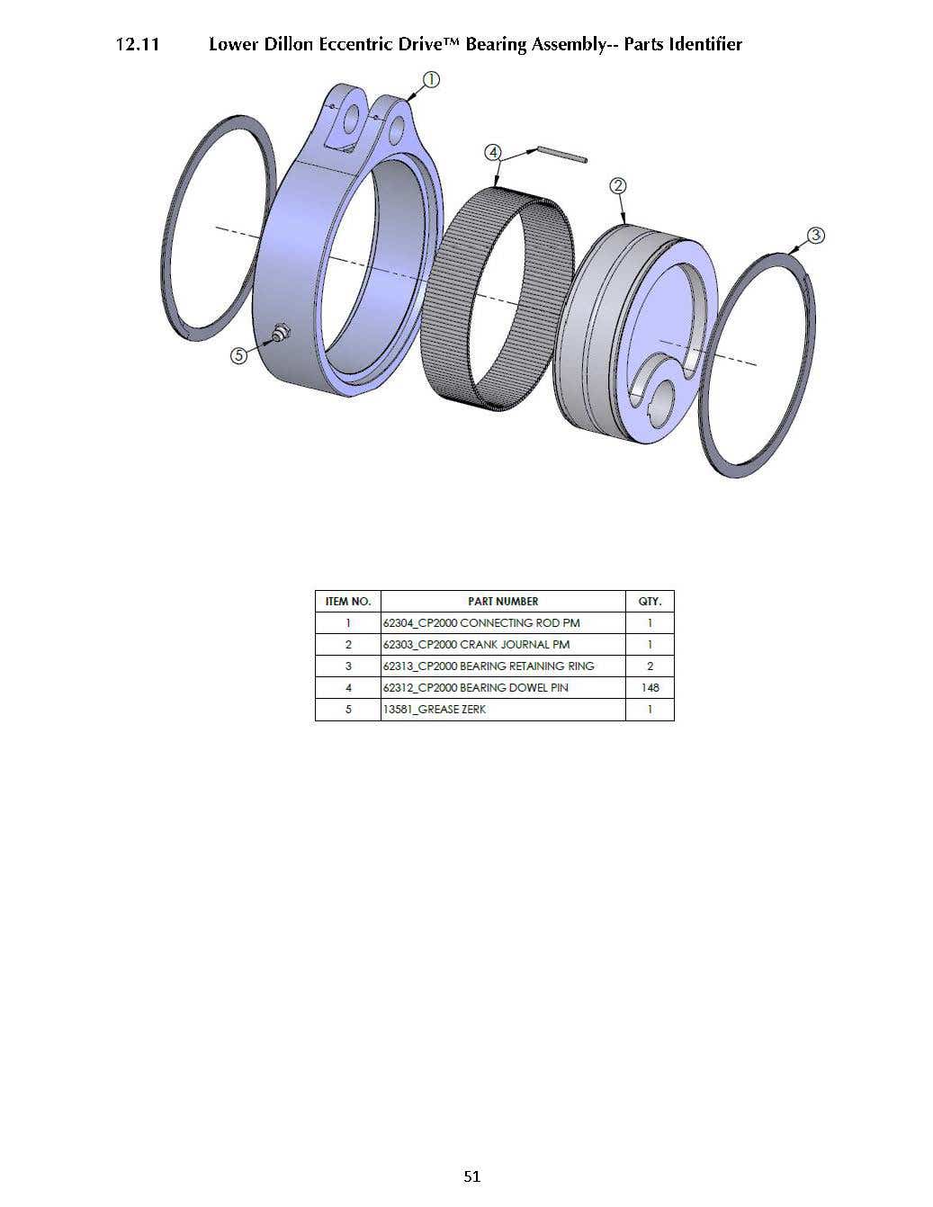 CP2000 Lower Bearing Assembly — manual page 51 parts diagram