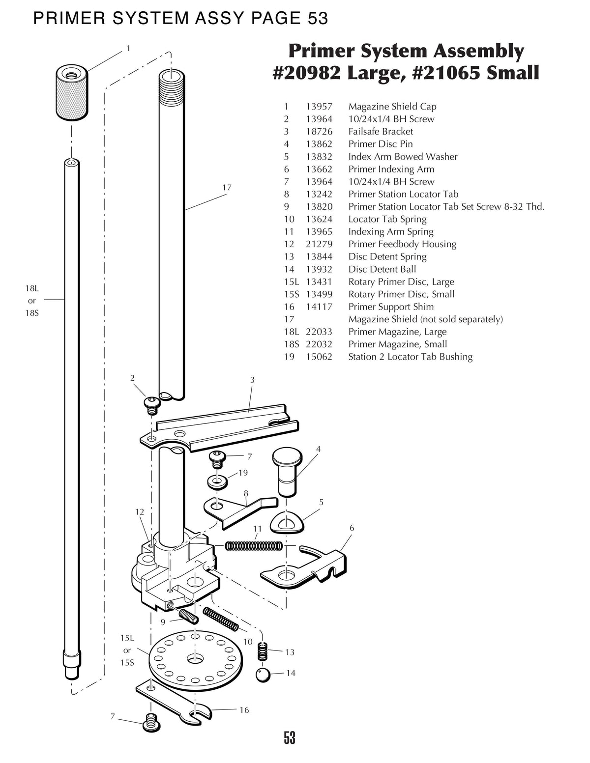 Machine Parts | XL650 | Primer System Assy | Manual Page 53