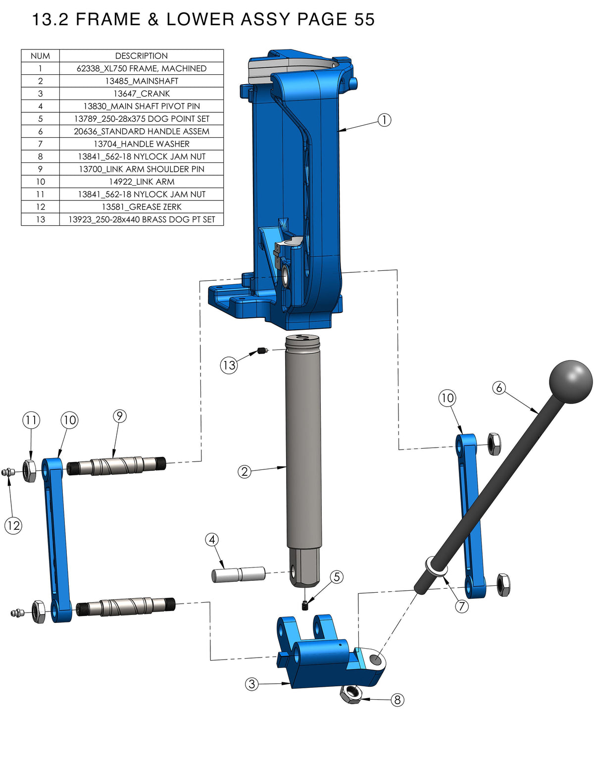 Machined Frame, XL750 | #62338