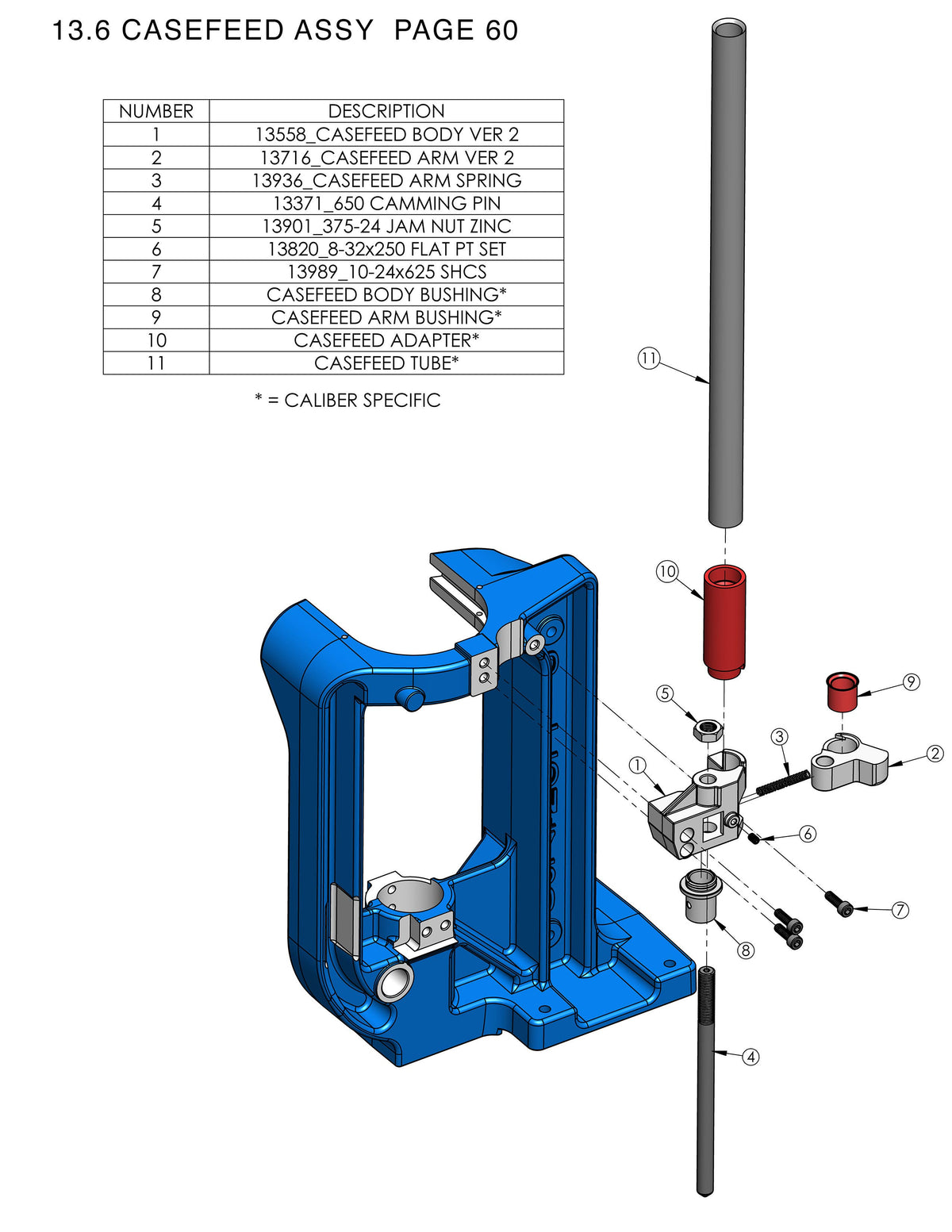 Replacement Parts | Case Feed Assembly | XL750 Manual Page 60