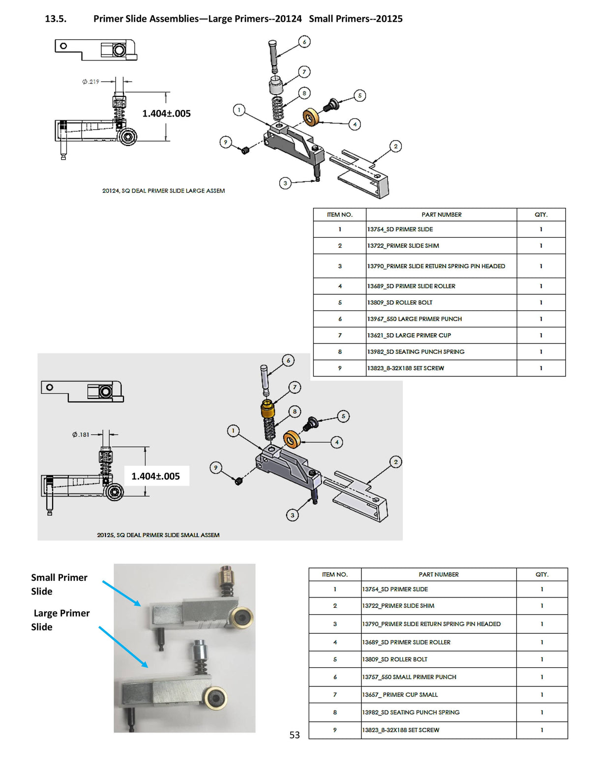 Machine Parts | Square Deal B | Primer Slide Assy | Manual Page 53